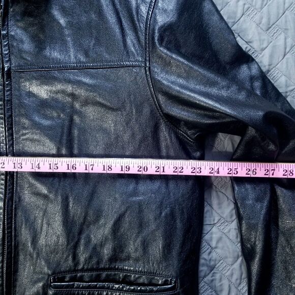 Wilsons M. Julian Leather Jacket Soft Mens Size L Black Cinch Belts Insulated - Picture 6 of 16